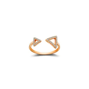 18k Gold Double Arrow Diamond Ring