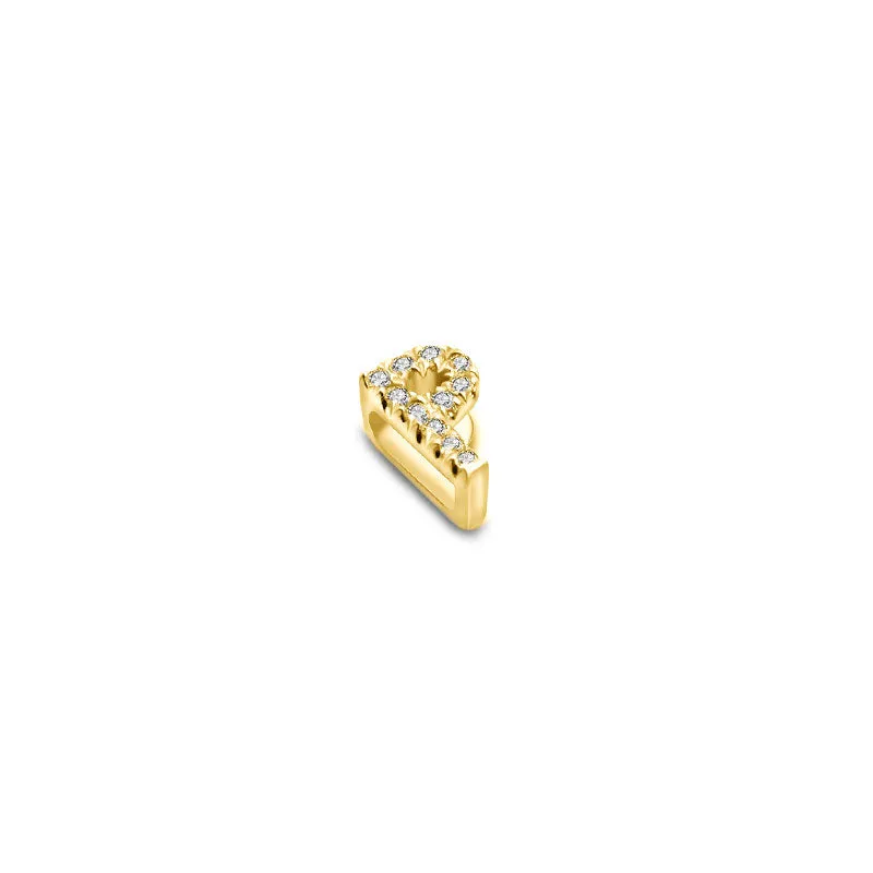 18k Gold Initial Letter "P" Diamond Pandent   Necklace