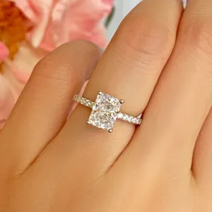 2 ctw Radiant Accented Solitaire Ring