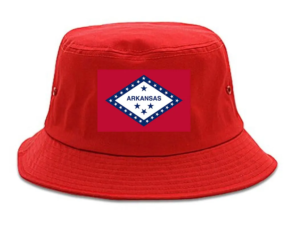 Arkansas State Flag AR Chest Mens Bucket Hat