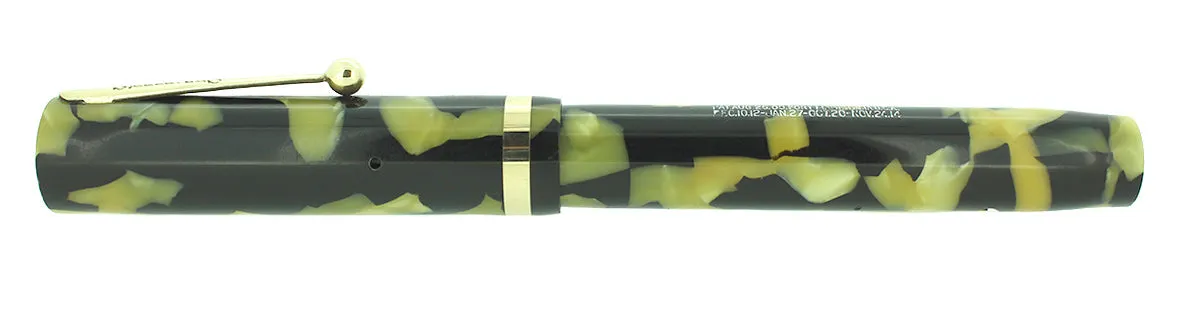 C1928 SHEAFFER OVERSIZE SENIOR BLACK & PEARL FLAT TOP FOUNTAIN PEN RESTORED NEAR MINT