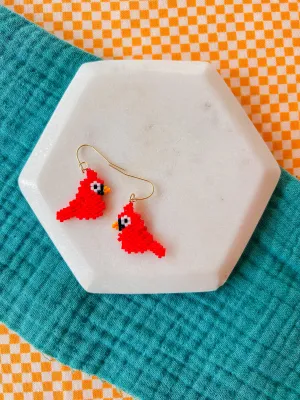 Cindy the Cardinal | Beaded Earrings