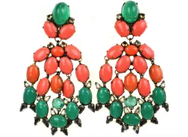 Coral Multi-Drop Earrings