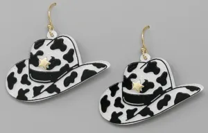 Cowgirl Hat Acetate Earrings