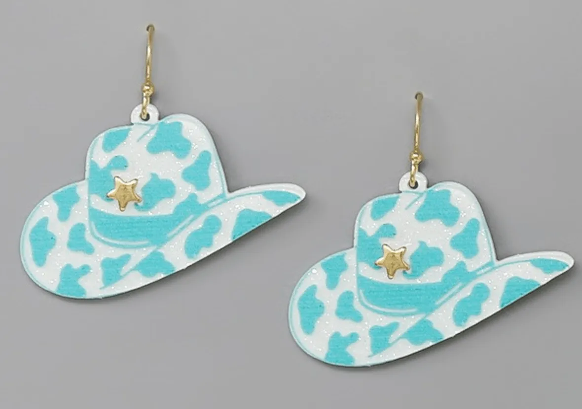 Cowgirl Hat Acetate Earrings