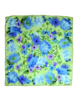 Falconetto Vintage Green Floral Silk Scarf