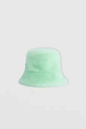 Fletcher Bucket Hat Mint Faux Fur