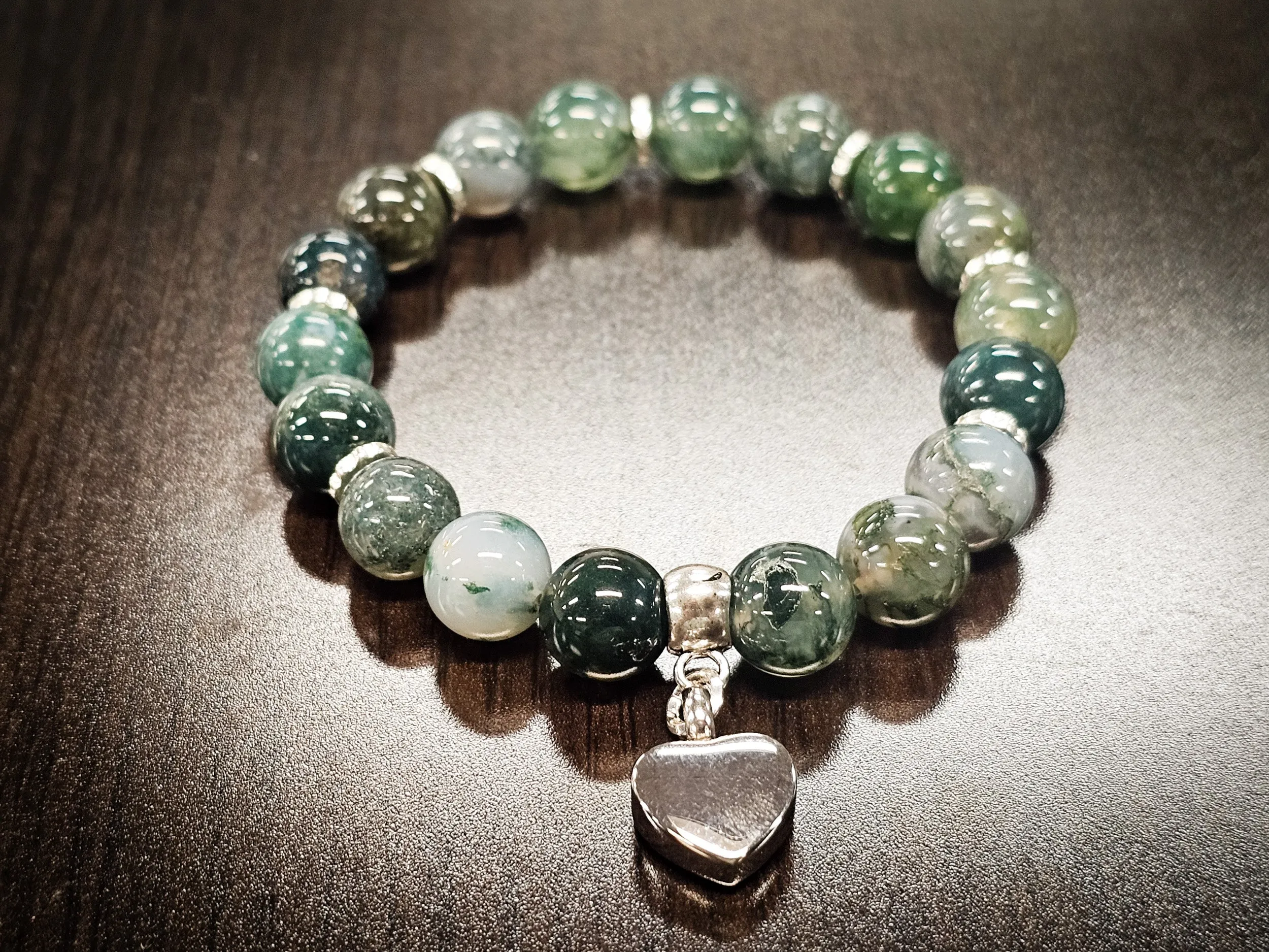 Healing Bracelet with Heart Keepsake Urn Charm - Multiple Colors