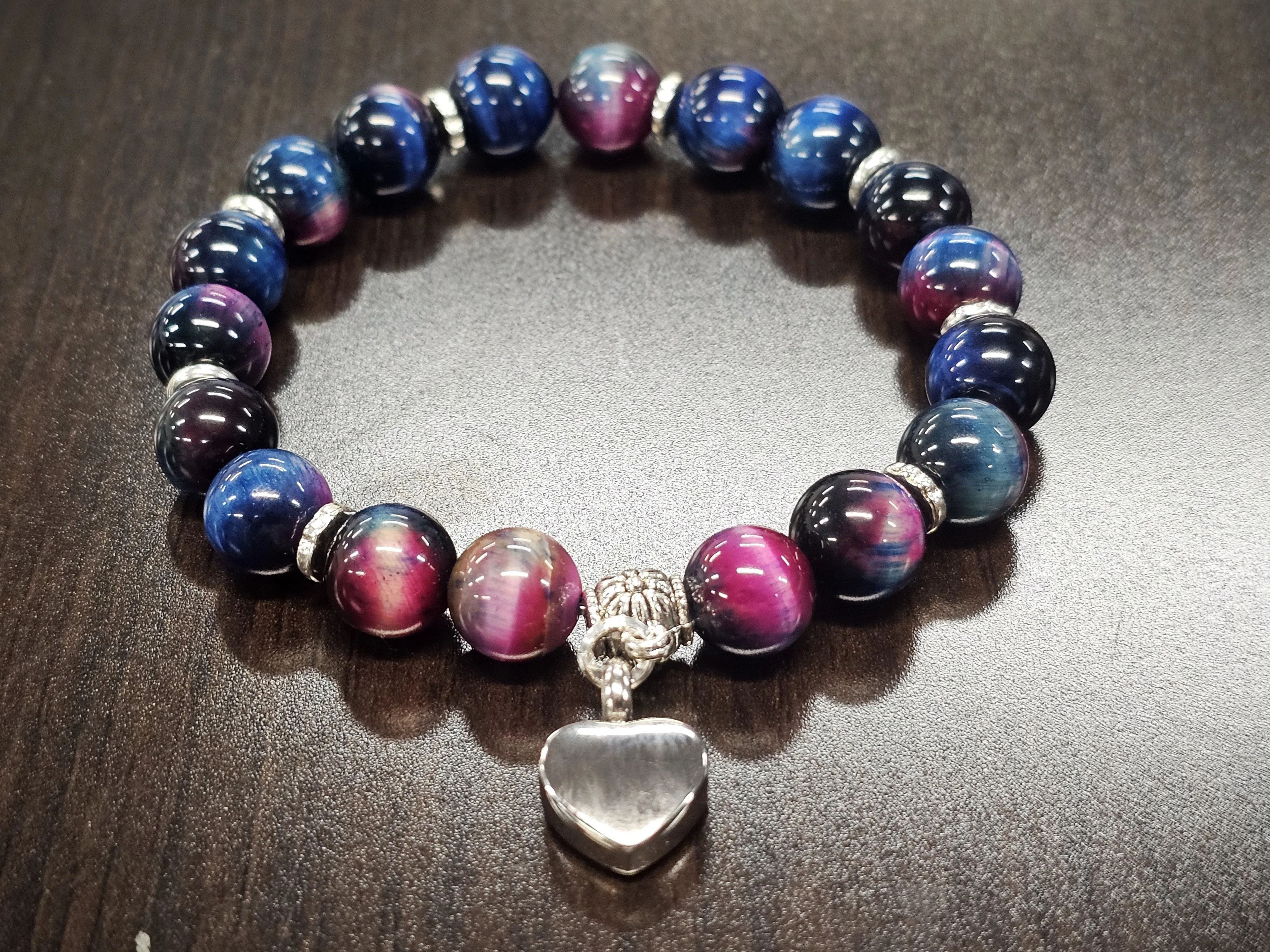 Healing Bracelet with Heart Keepsake Urn Charm - Multiple Colors