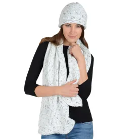 Khloe Ivory Winter Accessories With Grey/Silver Threads