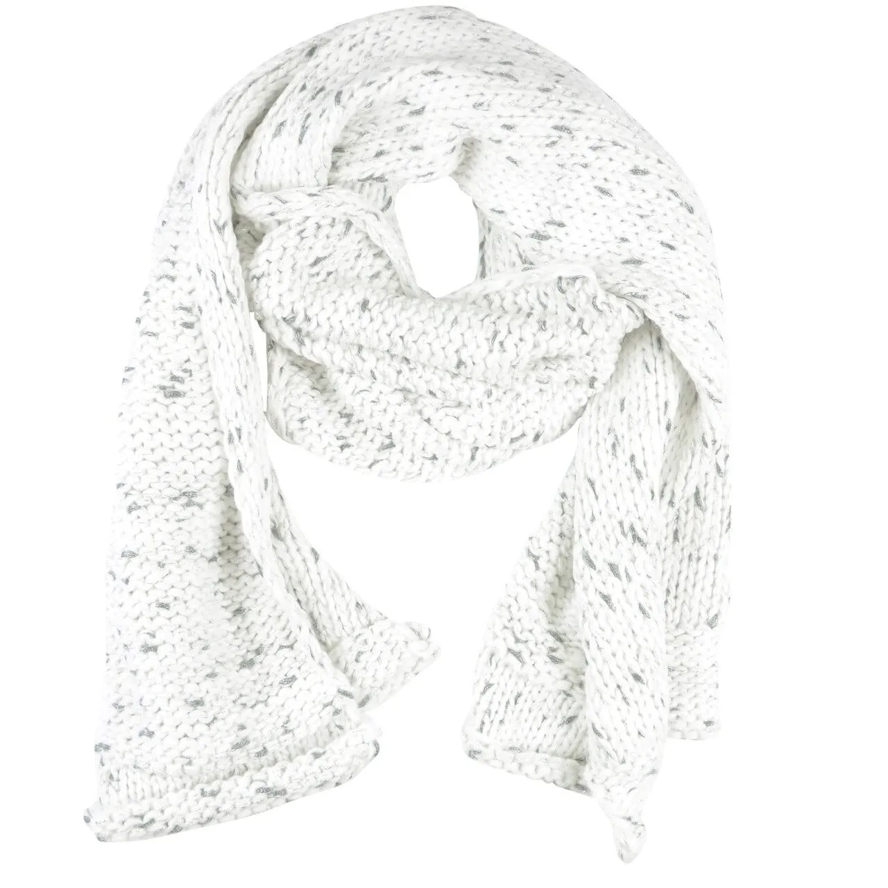 Khloe Ivory Winter Accessories With Grey/Silver Threads