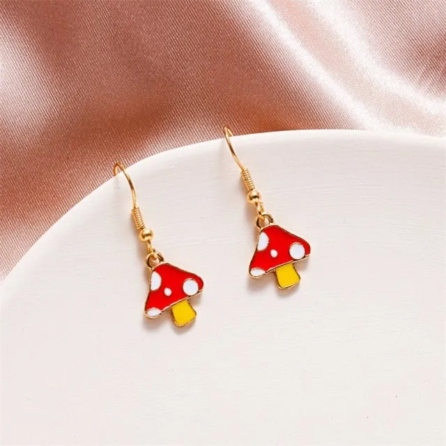 Korean Lovely Fruit Tea Cup Earrings Creative Funny Crystal Kiwi Tea Cup Cute Fun Earring Ear Jewelry personality Gift серьги