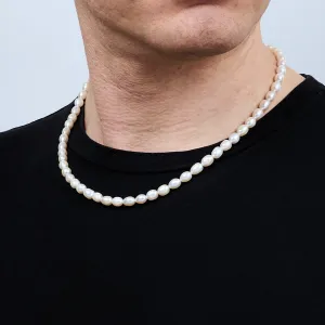 Men's Freshwater Pearl Necklace for Men | 7-8mm Real Cultured Pearl Neklace for men