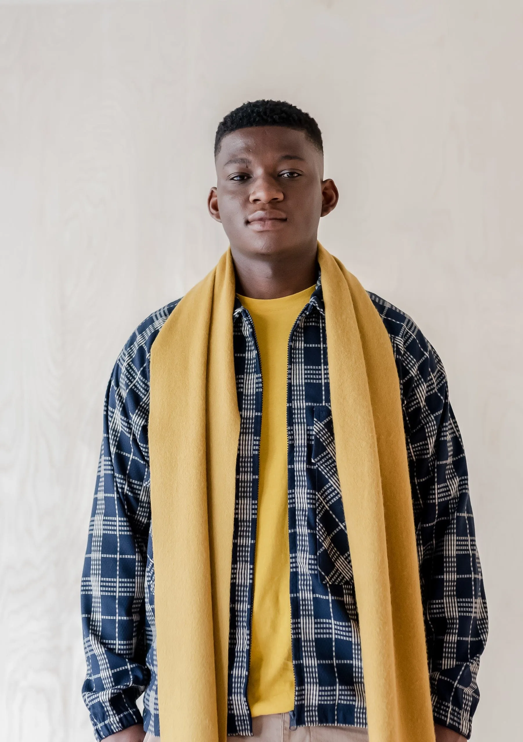 Men's Lambswool Scarf in Mustard