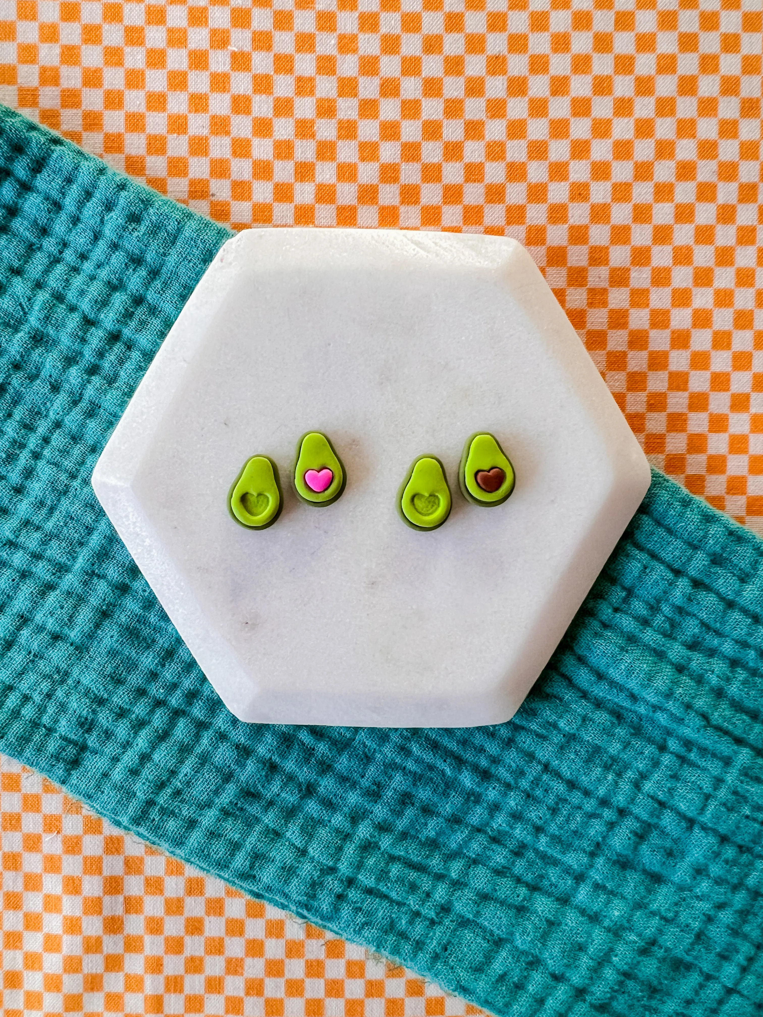 Mini Amy - Clay Avocado Studs