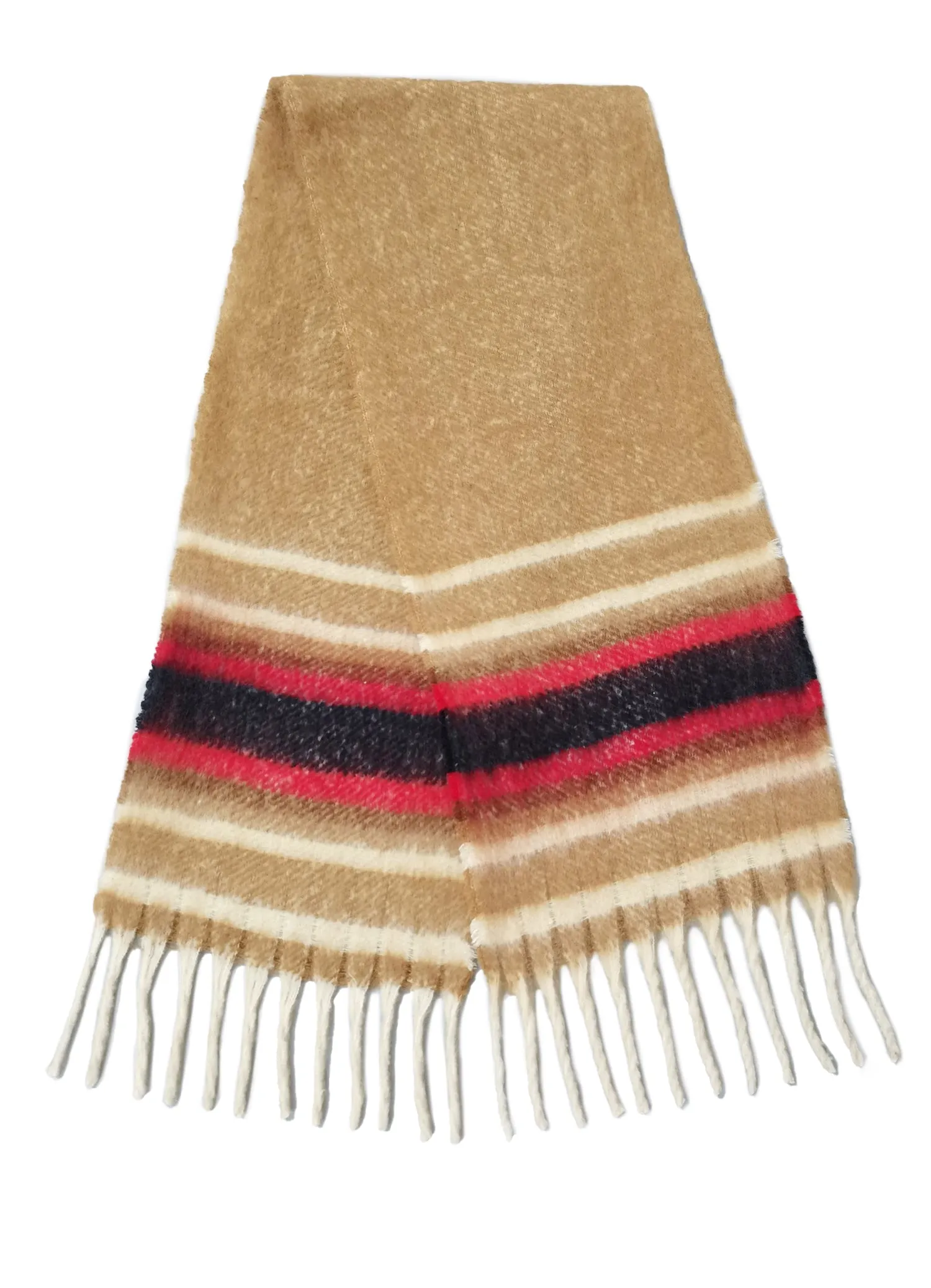 Multi Stripe Cozy Scarf With Fringe