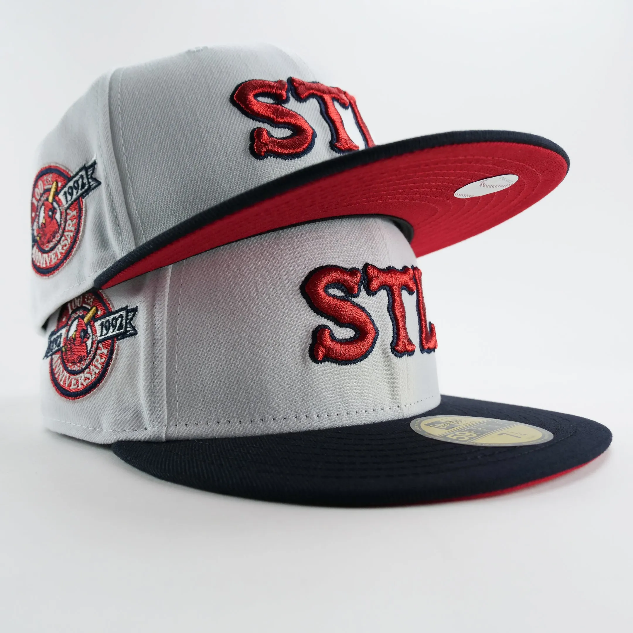 New Era Custom Exclusive Fitted Metallic Red St Louis Cardinals 100th Year Anniversary Patch