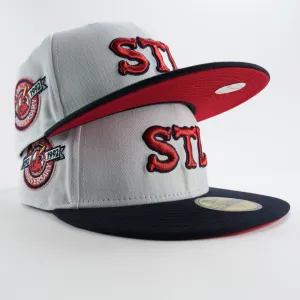 New Era Custom Exclusive Fitted Metallic Red St Louis Cardinals 100th Year Anniversary Patch