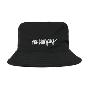 No-Comply Script Check Nylon Bucket Hat - Black