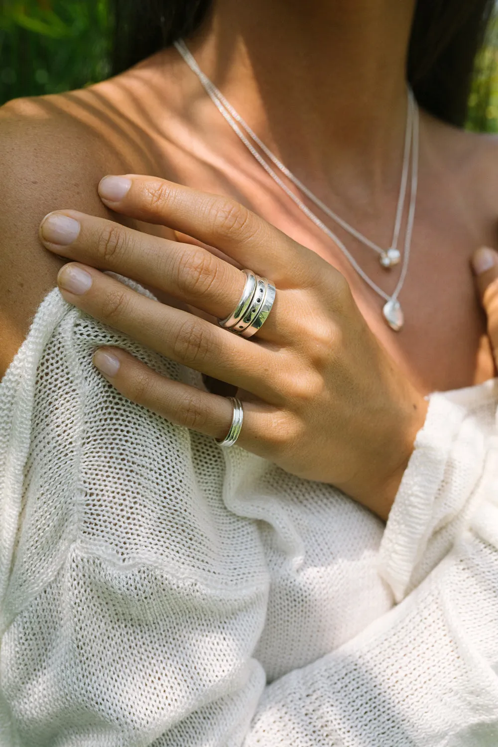 Pebble ring silver