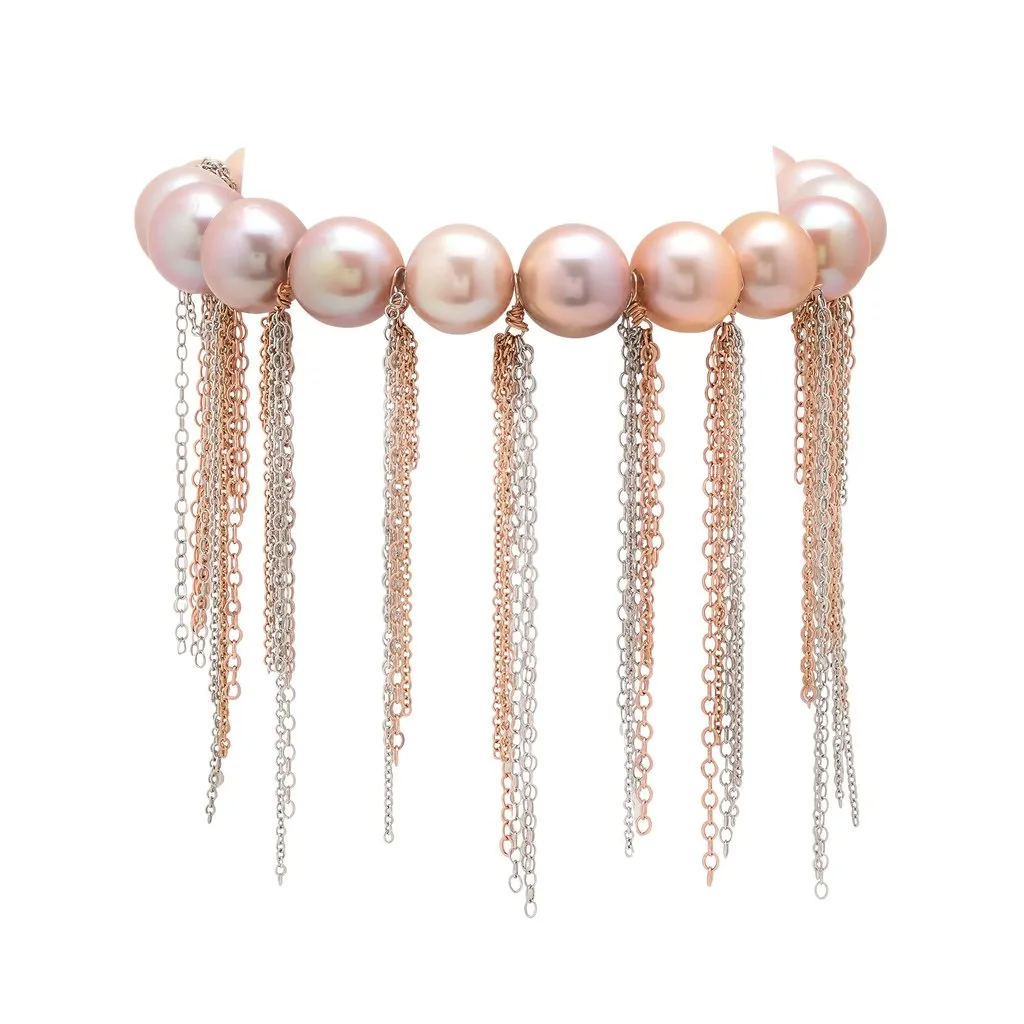 Pink Edison Fringe Bracelet