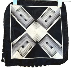 Pocket Square Bundle - Three Silk Geometric Checkbox Black White Squares