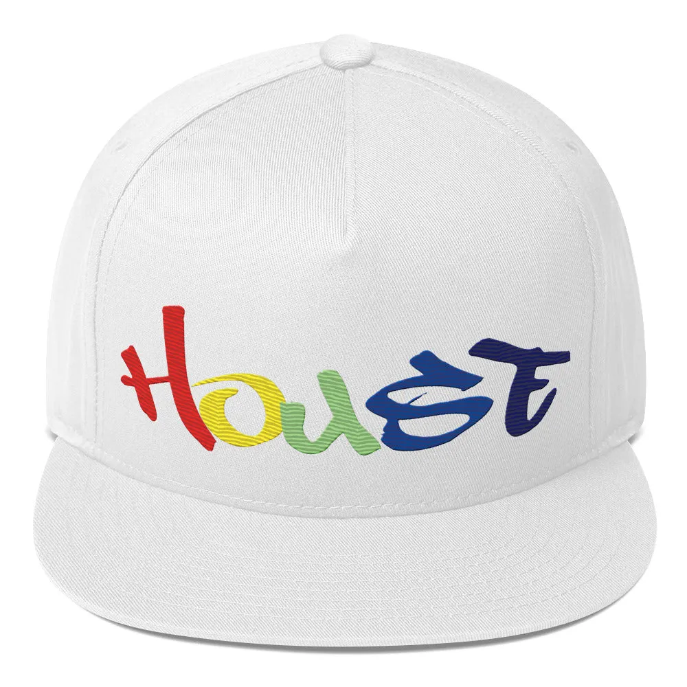 Rainbow House Music Flat Bill Cap