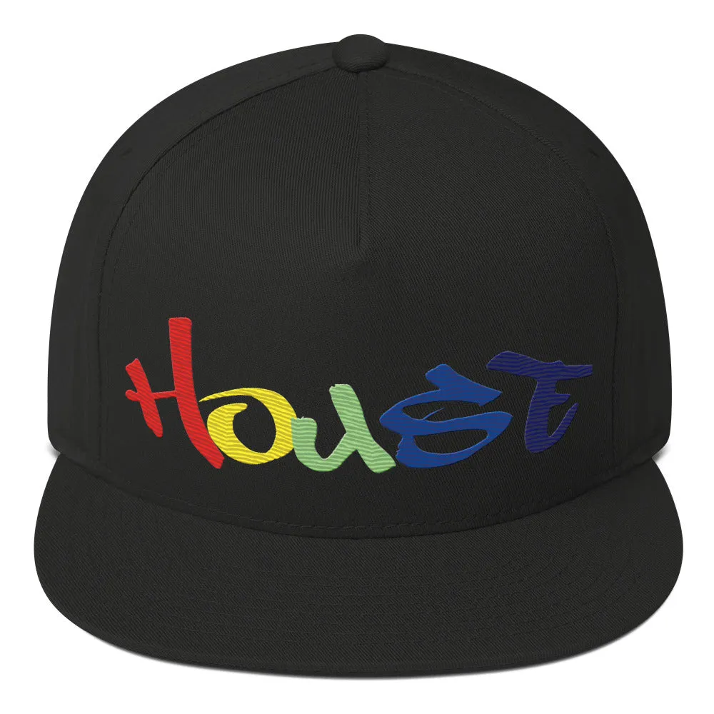 Rainbow House Music Flat Bill Cap