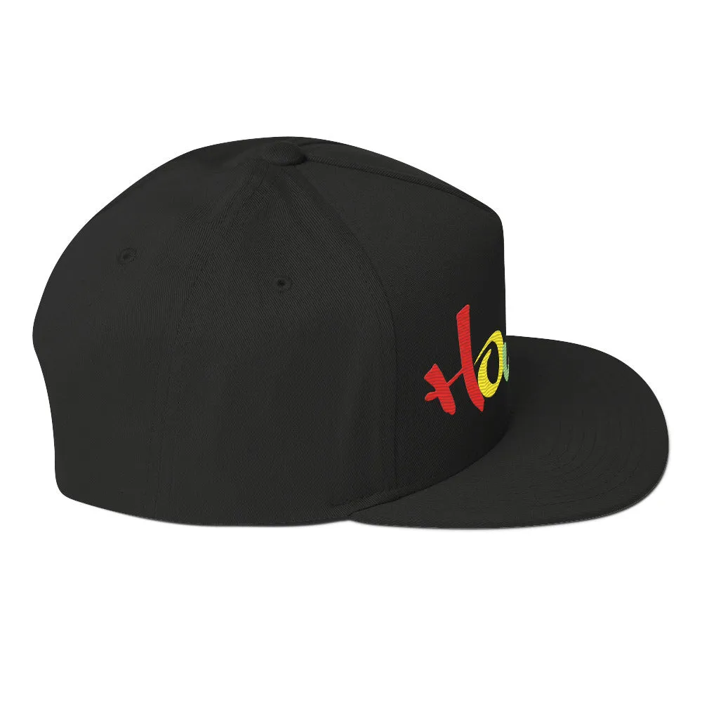 Rainbow House Music Flat Bill Cap