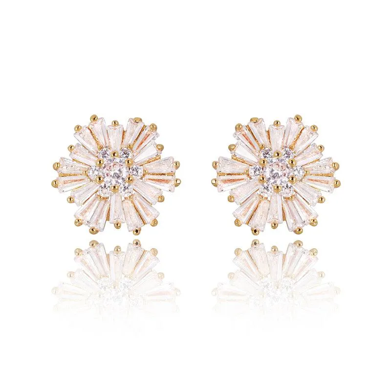 Rose Gold Crystal Stud Earrings