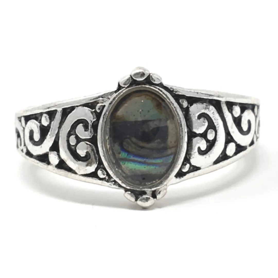 Silver Abalone Stretch Ring