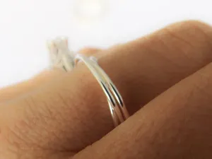 Slim Interlocking Rings, 3 Thin Sterling Bands, Tri Band Rings, Rolling rings, Stacking Rings, Minimalist Rings, Unique Rings, Rings, Simple