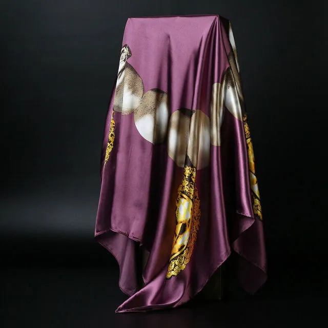 Square Silk Satin Hijab Scarf