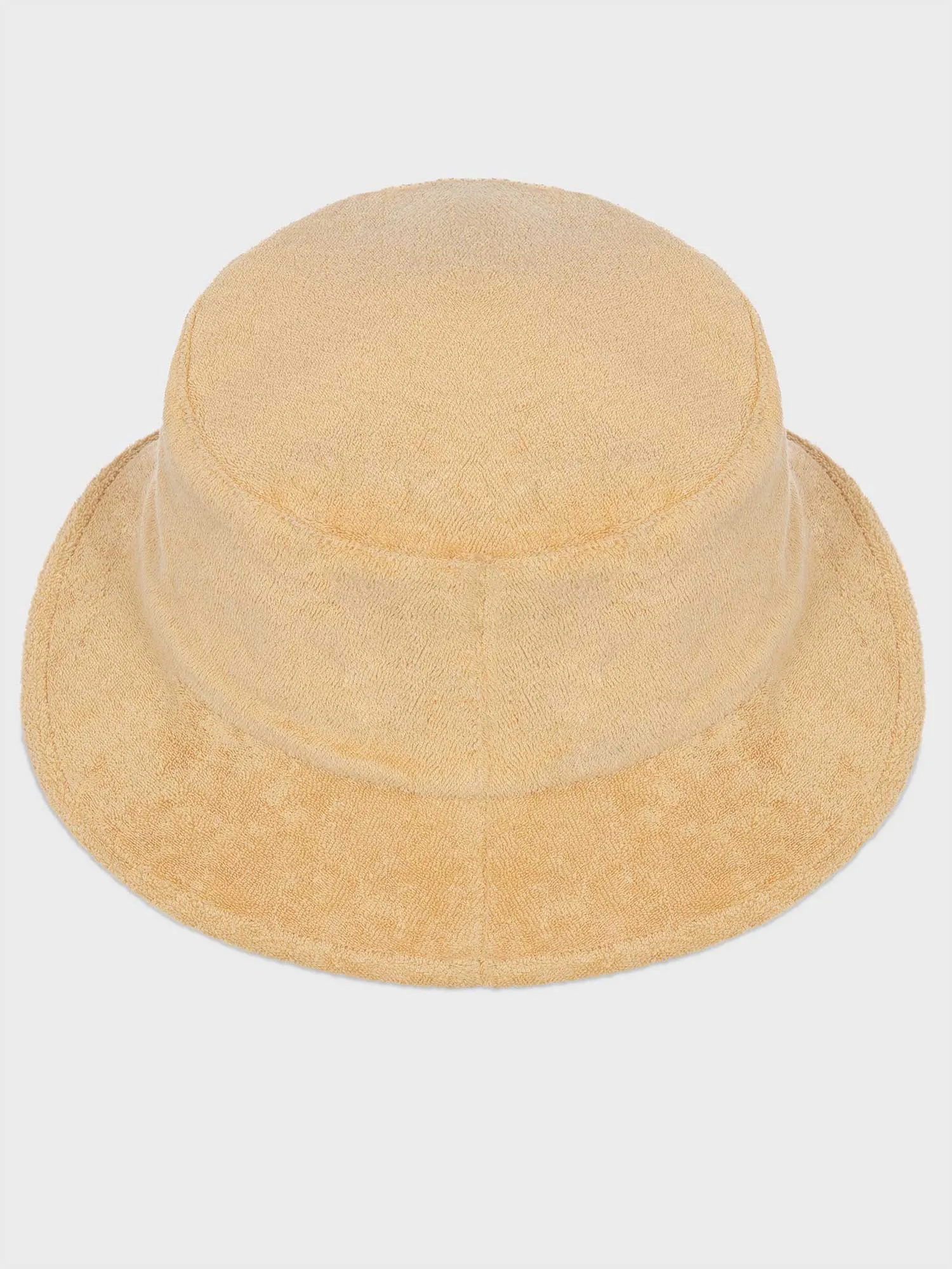 Summer Towelling Bucket Hat—dark sand