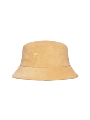 Summer Towelling Bucket Hat—dark sand