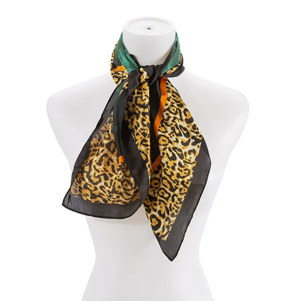 TEEK - LEOPARD PRINT SILK FASHION SCARF