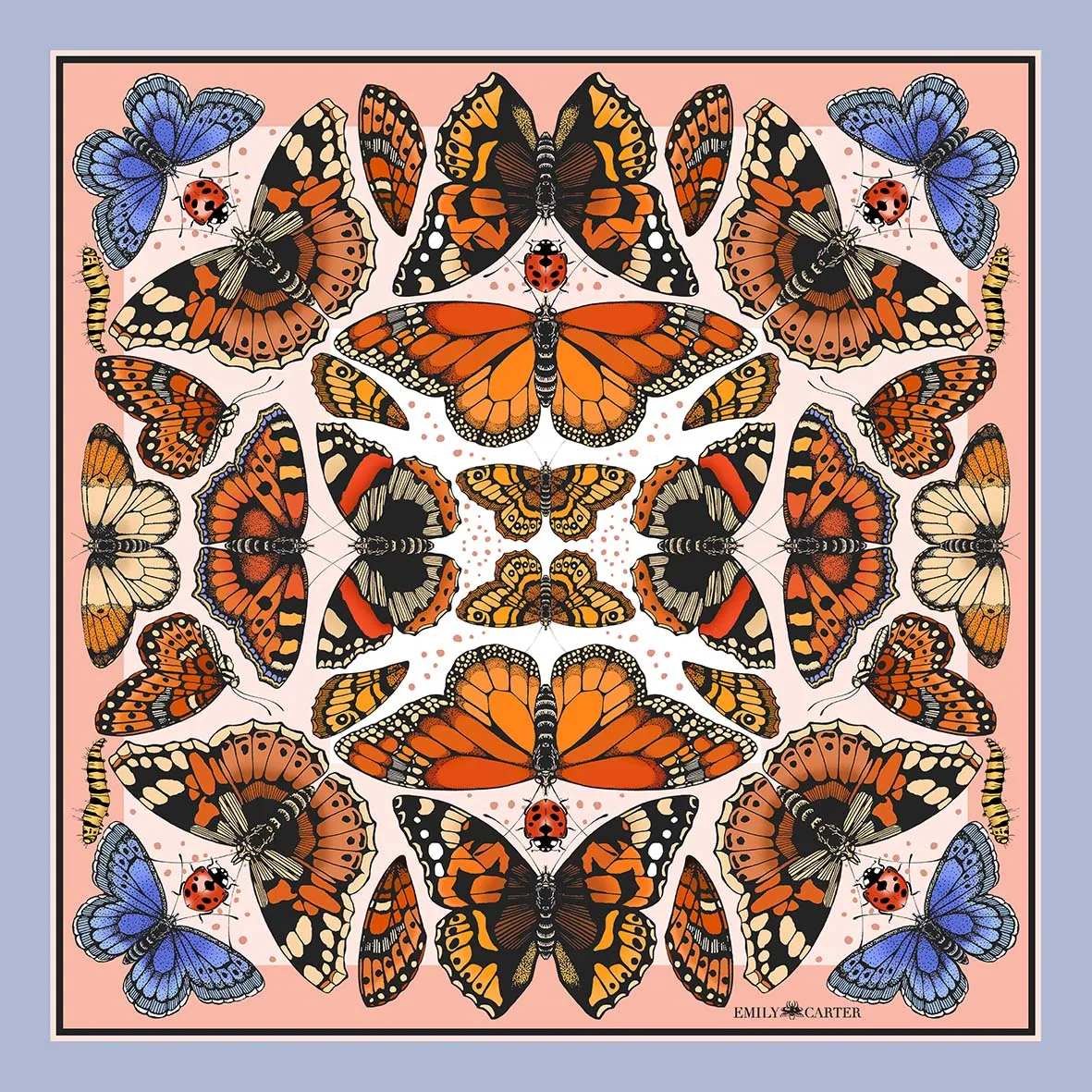 The British Butterfly Scarf - Pink | 65x65cm [Preorder]