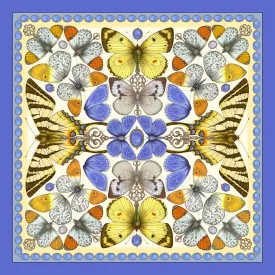 The British Butterfly Silk Scarf - Lemon | 90x90cm [Preorder]