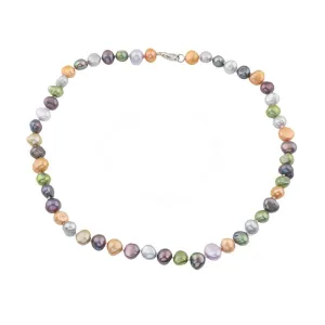 Women's 8-9mm Multi-coloured Pearl Necklace